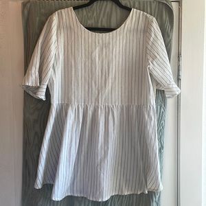 Black and white striped blouse
